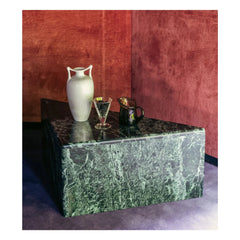The Socialite Family - Triangolo Coffee Table Made of Marble and Brushed Aluminum | Green Marble