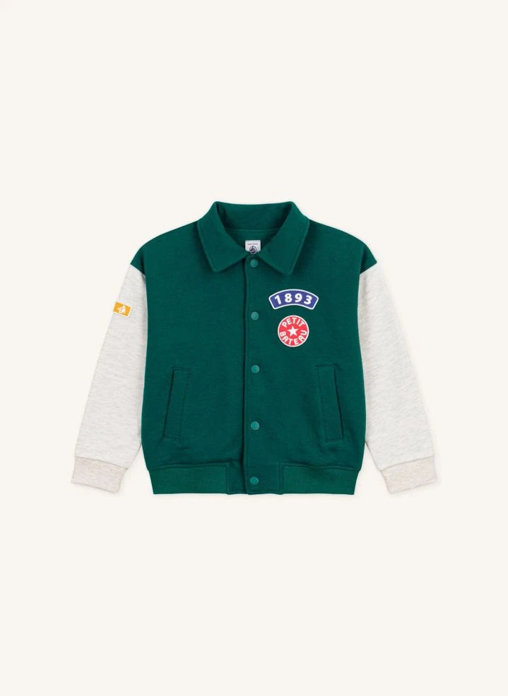 Petit Bateau - Teddy Renk Bloklu Ceket | Yeşil