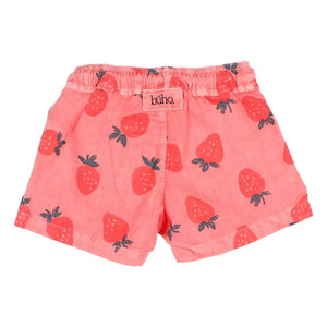 Búho - Strawberry Organic Cotton Baby Bath Shorts | Pale Red