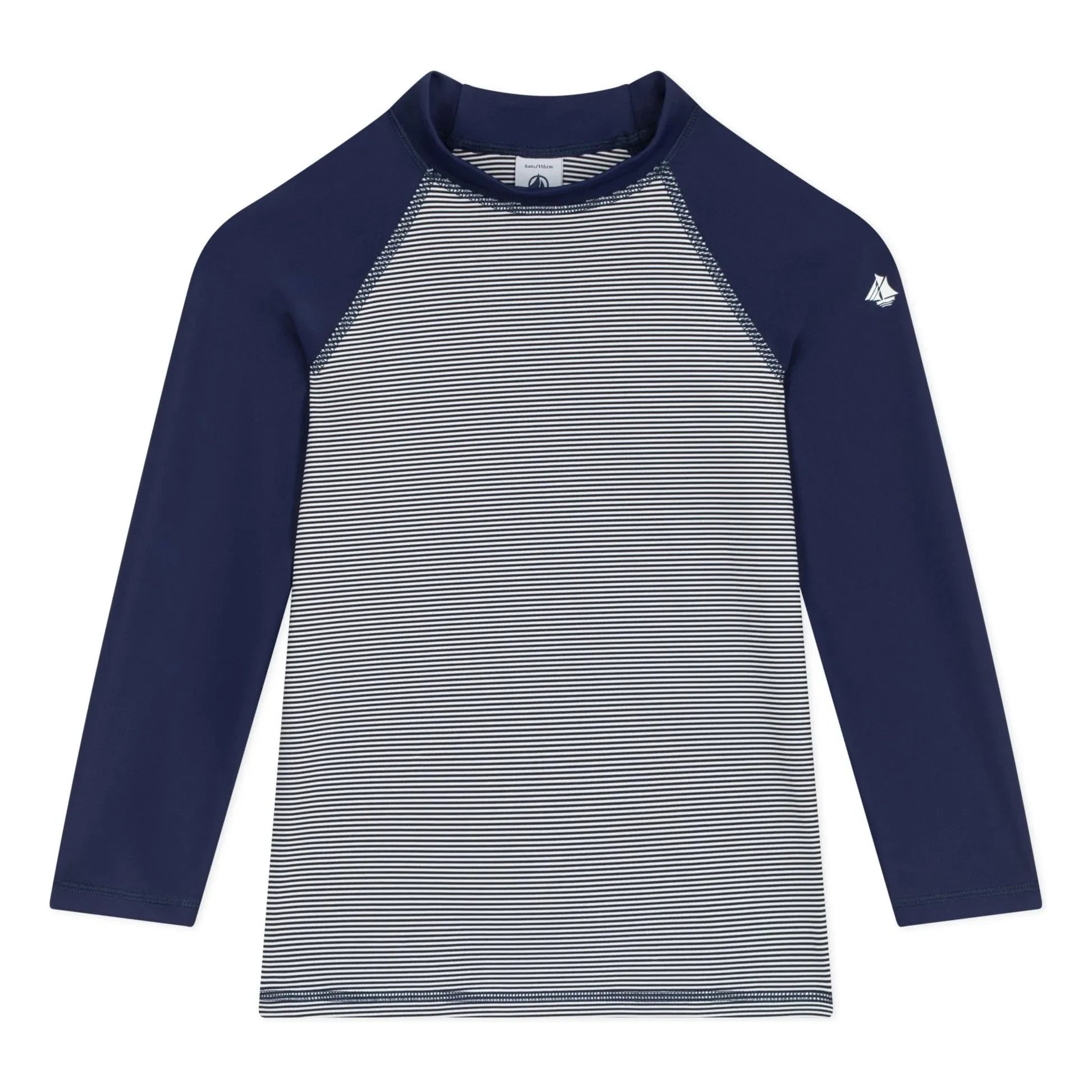 Petit Bateau – Gestreiftes UV-Schutz-Bade-T-Shirt | Nachtblau