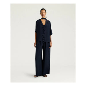 Momoni - Salvia short sleeve blouse | Navy Blue
