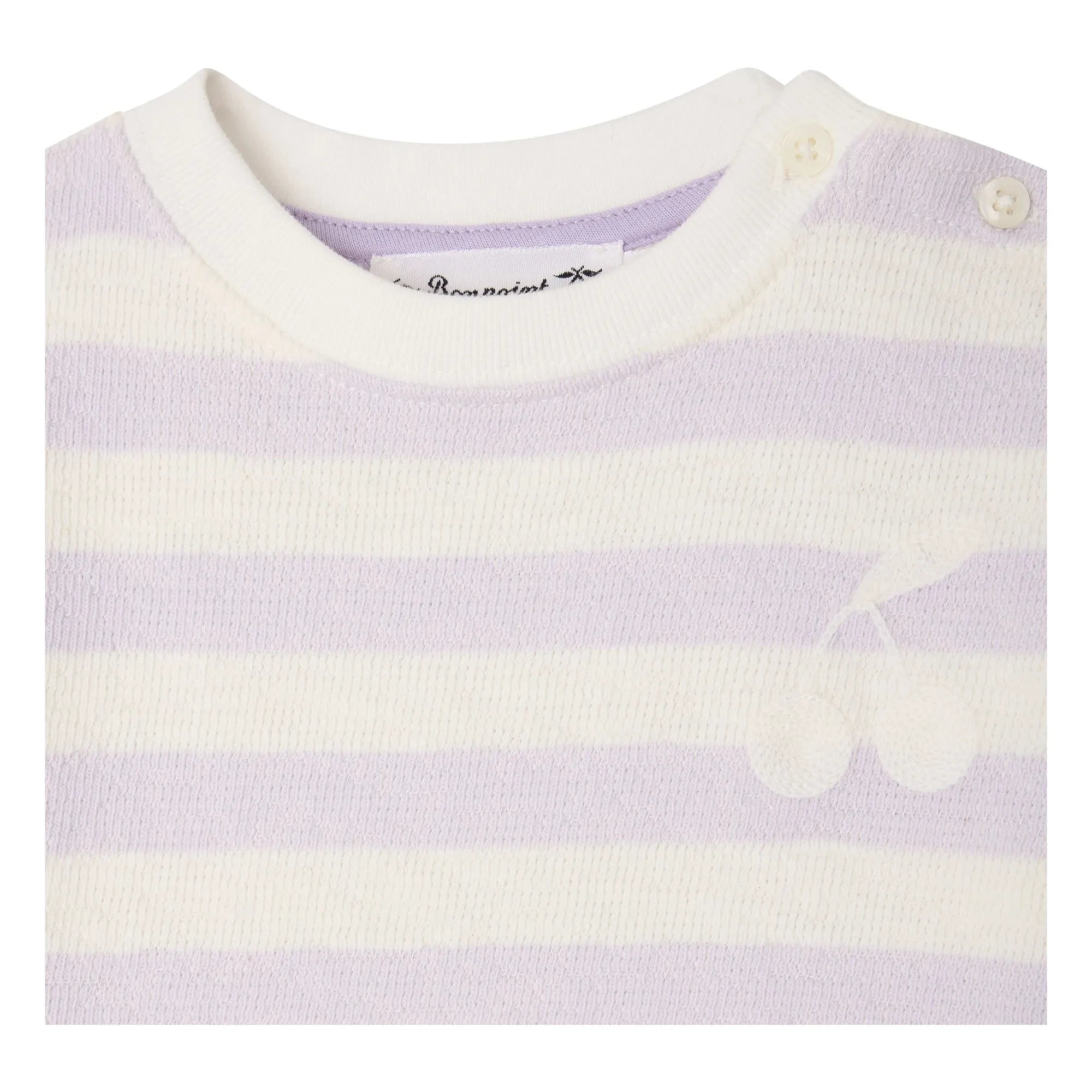 Bonpoint - Cai Cerise Gestreiftes T-Shirt | Ecru
