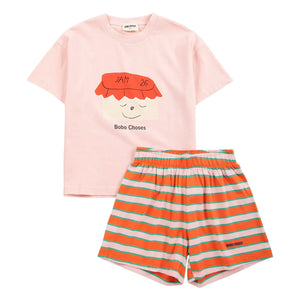 Bobo Choses - Marmelade 26 Bio-Baumwoll-T-Shirt und Shorts-Set | Rosa