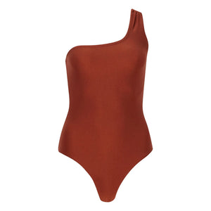 Alma Deia - Ava Asymmetric One-Piece Swimsuit | Terracotta