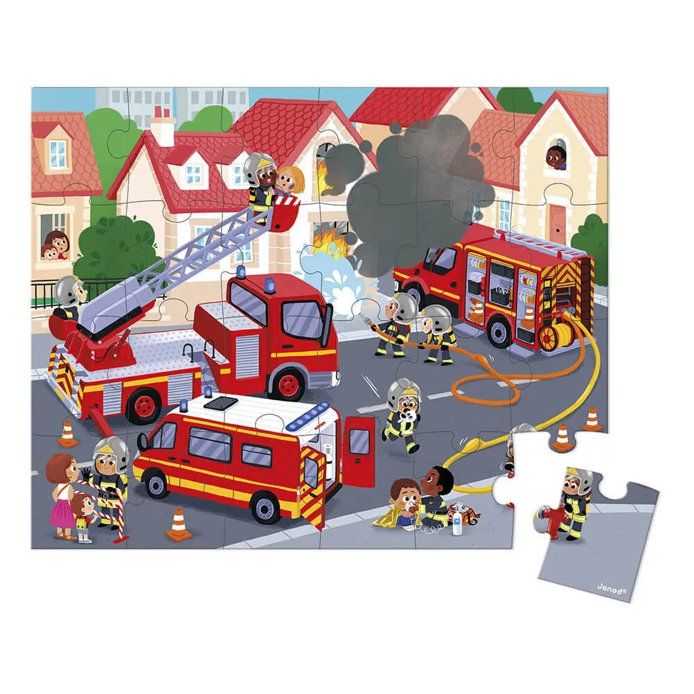 Janod - Feuerwehr-Puzzle - 24 Teile