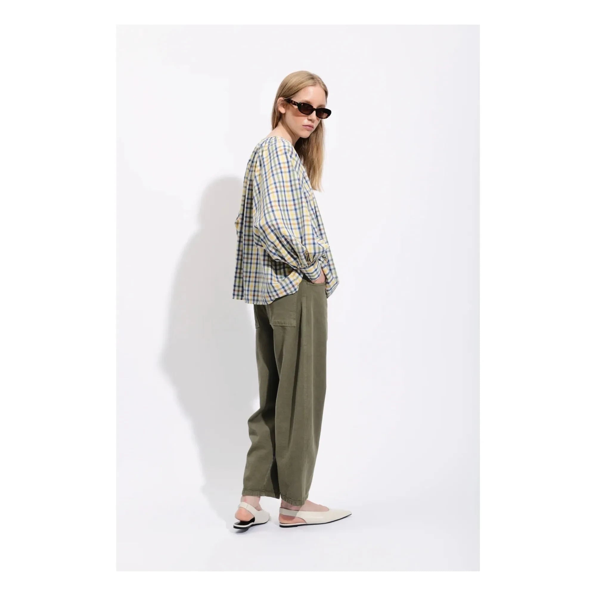 BELLEPIECE - Ernesto Baumwoll-Karobluse | Blau