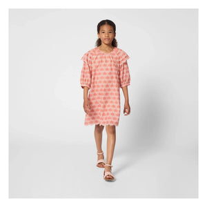 Chloé – Rüschenkleid aus Bio-Baumwolle | Pfirsich