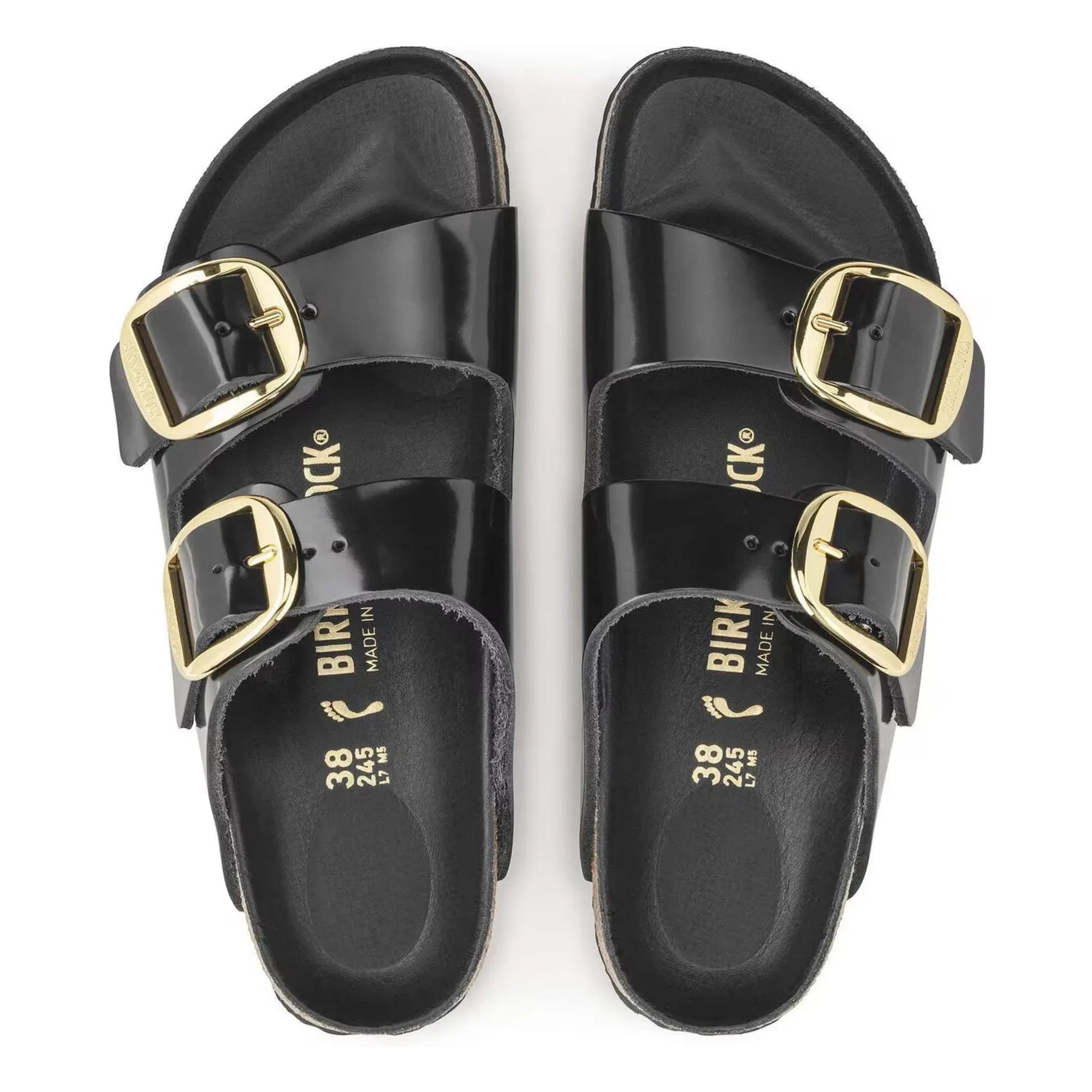 BIRKENSTOCK - Arizona Big Buckle Lackleder Sandale | Schwarz