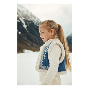 Louise Misha - Reversible Sleeveless Faux Fur Jacket Librana | Denim Blue