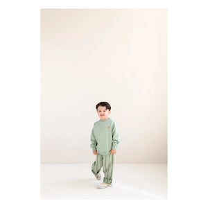 Jenest - Happy Bird organik pamuklu sweatshirt | Badem yeşili
