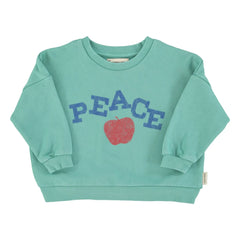Piupiuchick - Peace Bio-Baumwoll-Sweatshirt | Türkis