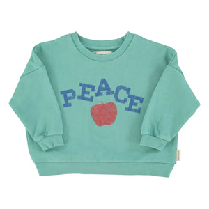 Piupiuchick - Peace Bio-Baumwoll-Sweatshirt | Türkis