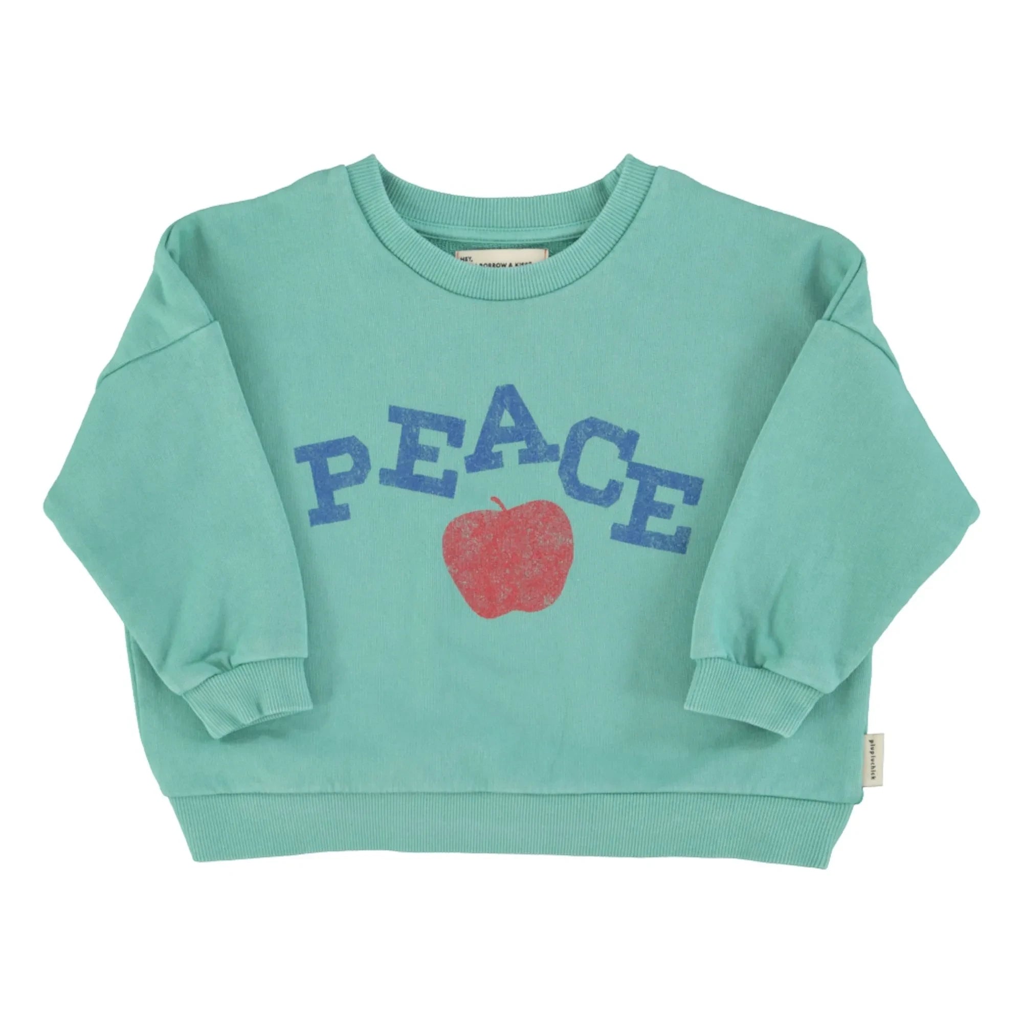 Piupiuchick - Peace Bio-Baumwoll-Sweatshirt | Türkis