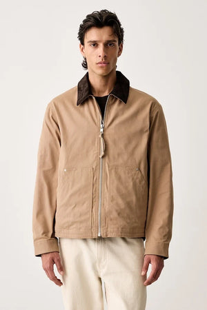 Pamuklu ve elastanlı erkek geçiş ceketi