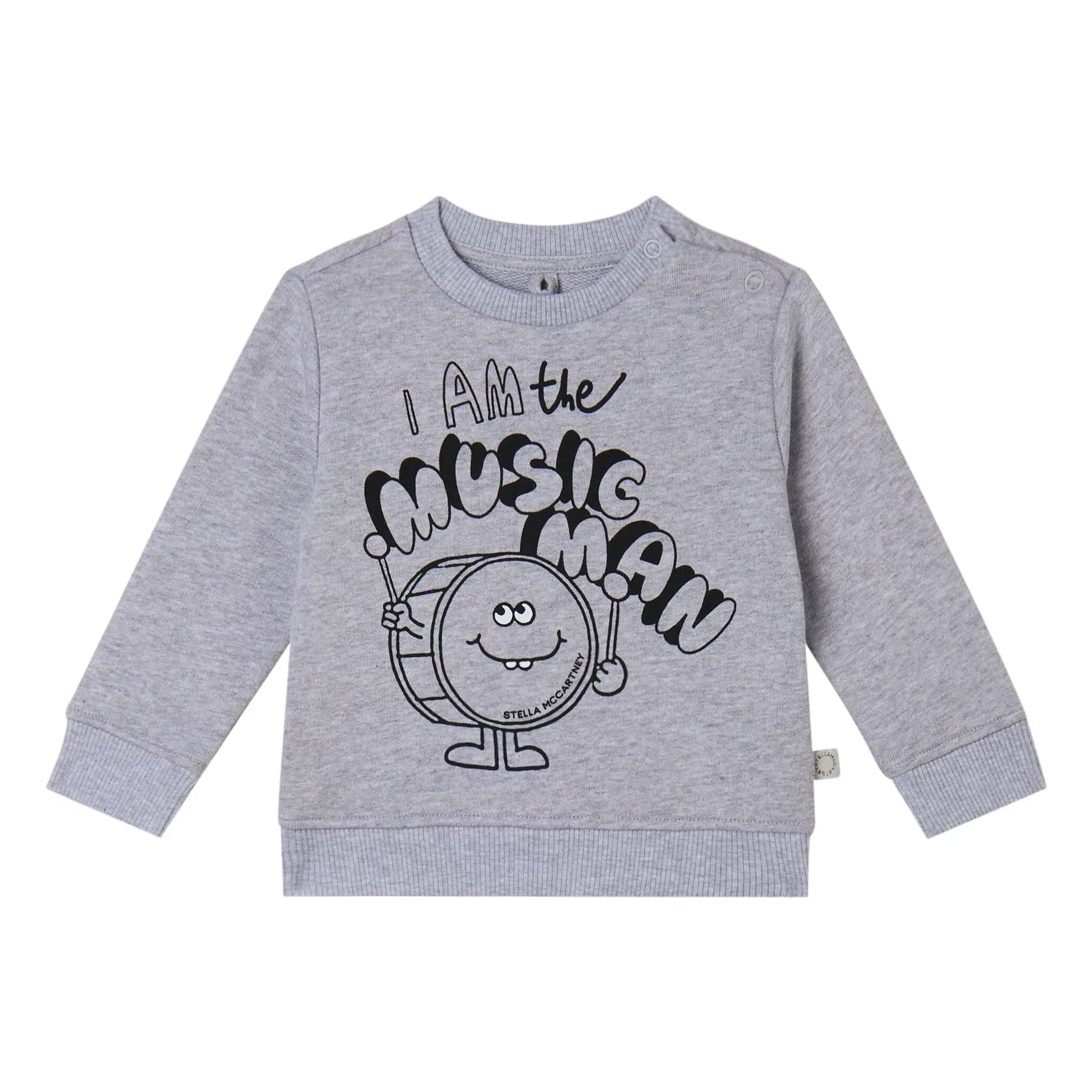 Stella McCartney Kids - I Am The Music Man Sweatshirt Bio-Baumwolle | Grau