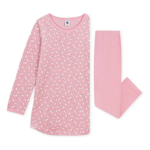 Petit Bateau - Çiçek Desenli Organik Pamuk Pijama Gömleği | Pembe