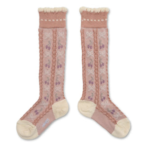 Collégien - Puderrosa Kirschknoten-Socken