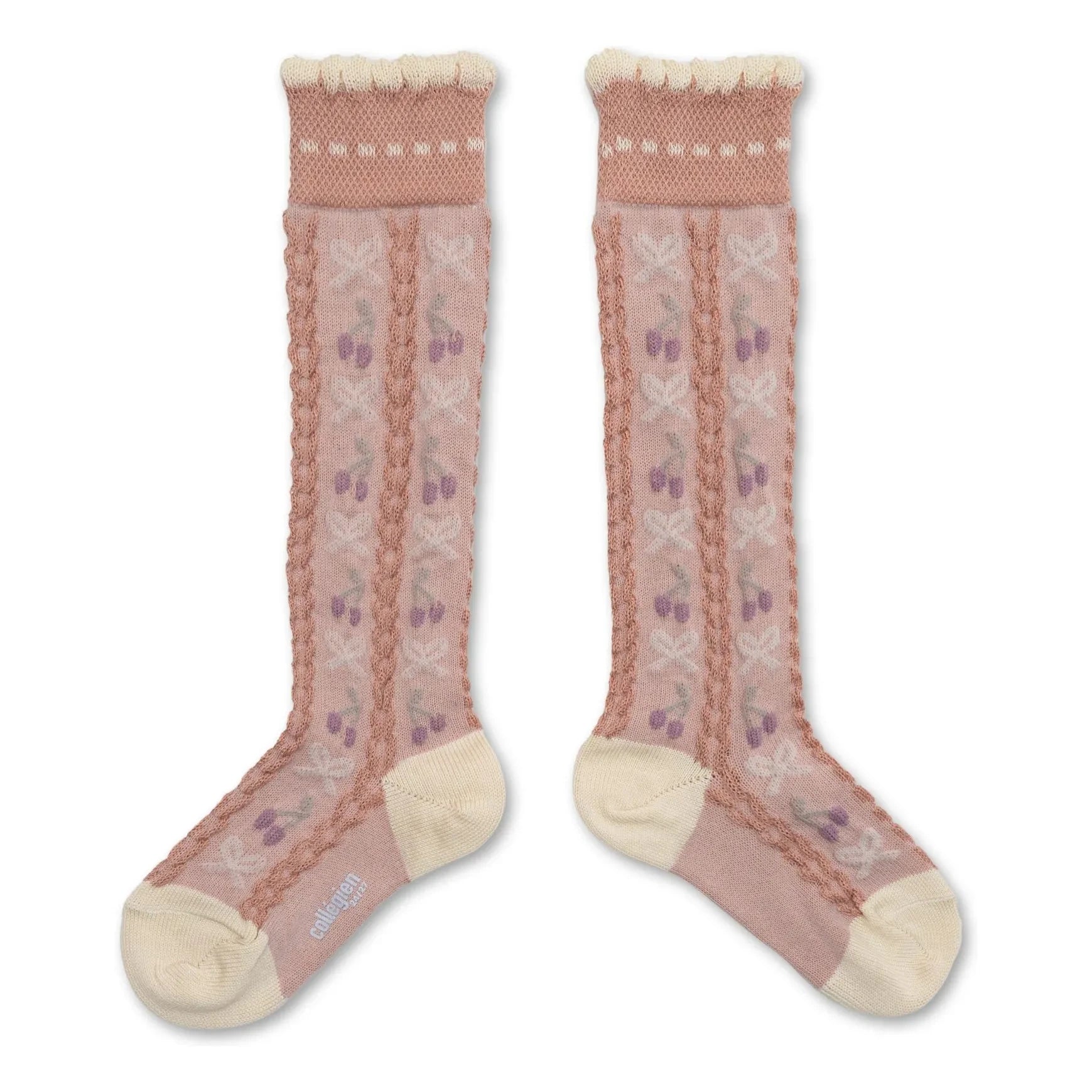 Collégien - Puderrosa Kirschknoten-Socken