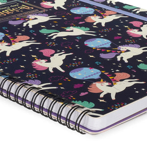 Legami - A4 liniertes Notizbuch mit illustriertem Hardcover - Einhorn - spiralgebunden