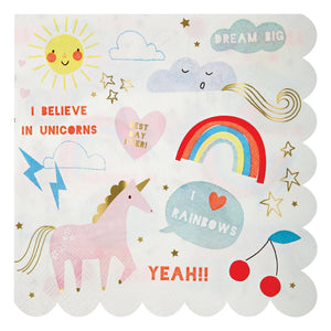 Meri Meri - I Believe in Unicorns kağıt havlular - 16'lı Set