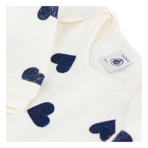 Petit Bateau - Sleep Well Hearts PB Pajamas | Ecru
