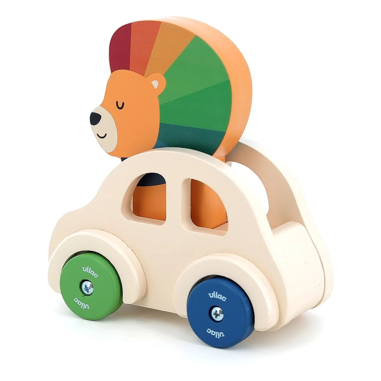 Vilac - Le Lion horn car | Bej
