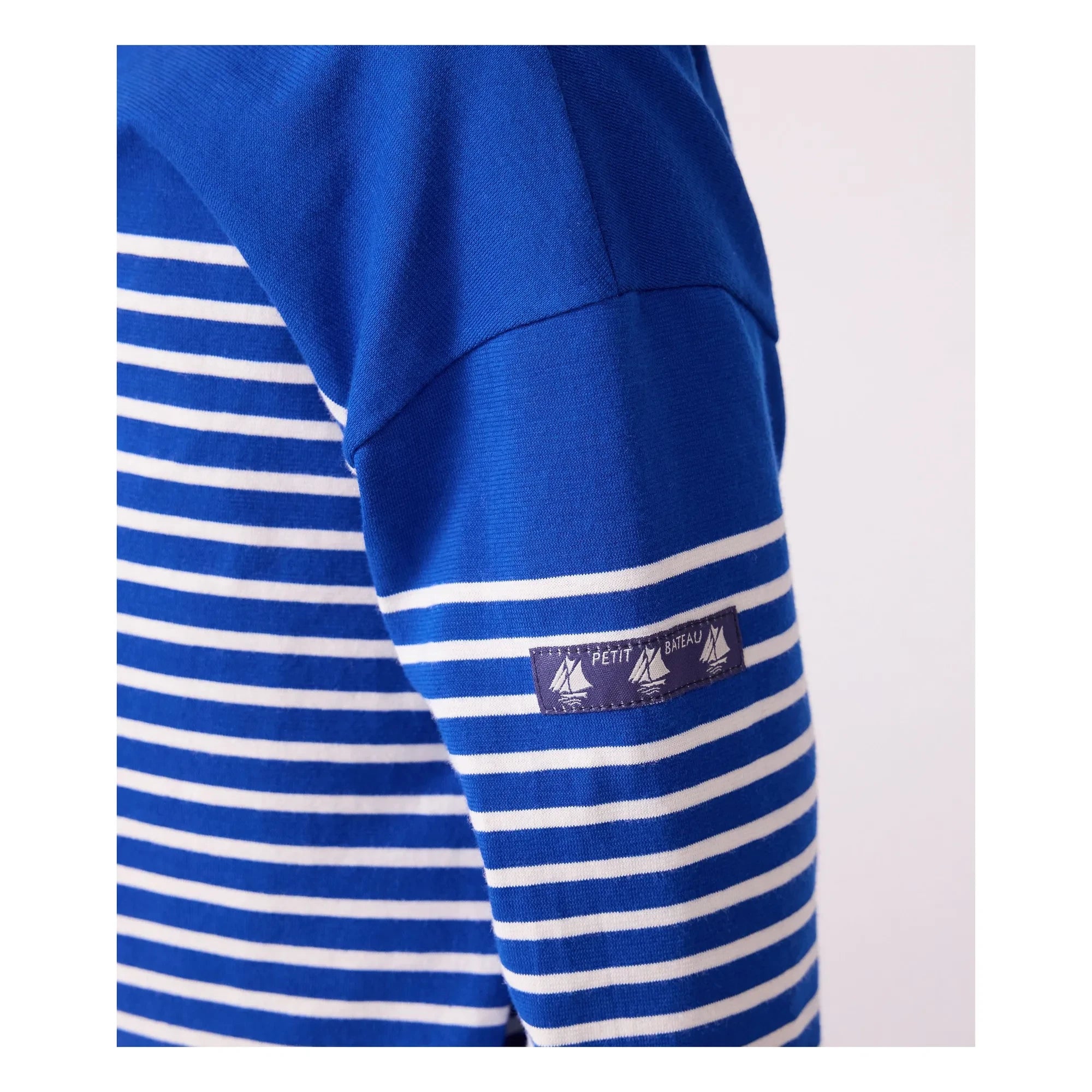 Petit Bateau - Logo Long-Sleeve Marinière T-Shirt Organic Cotton | Blue