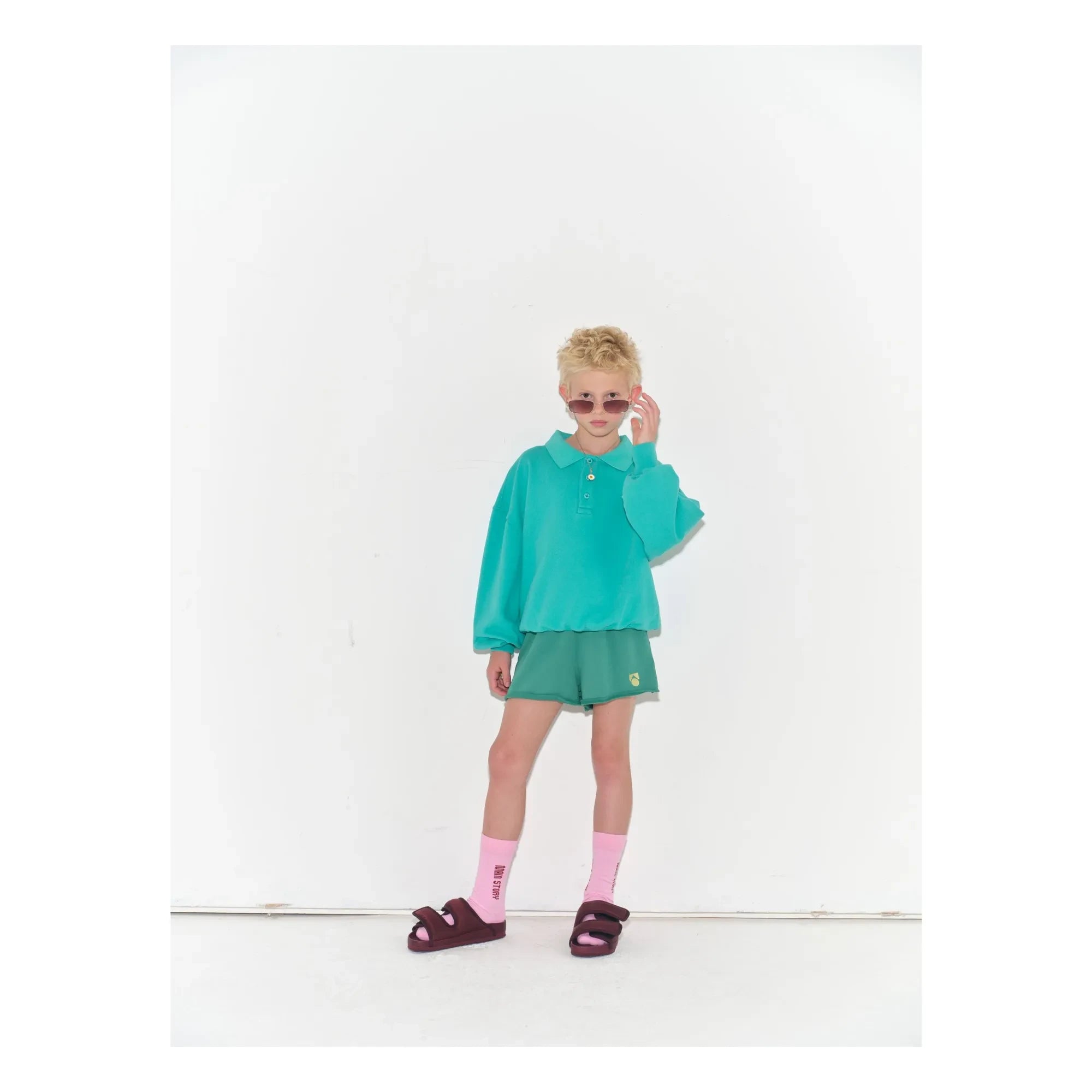 Main Story - Cropped Jogger Shorts Organic Cotton | Green