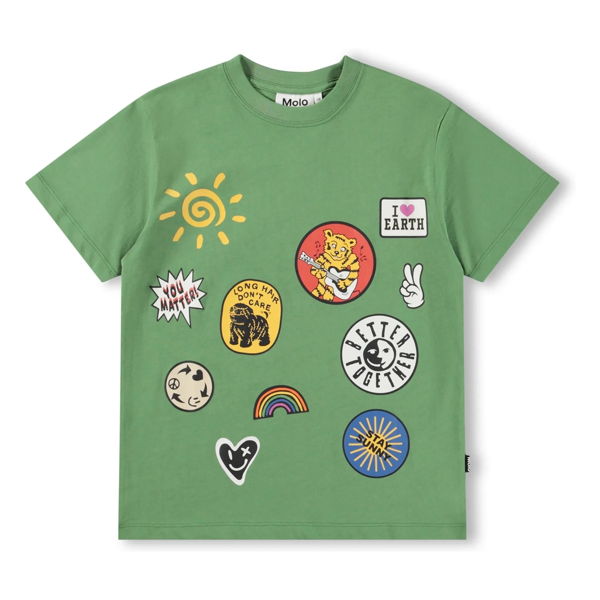 Molo - Riley T-shirt Organik pamuklu yamalar | Yeşil