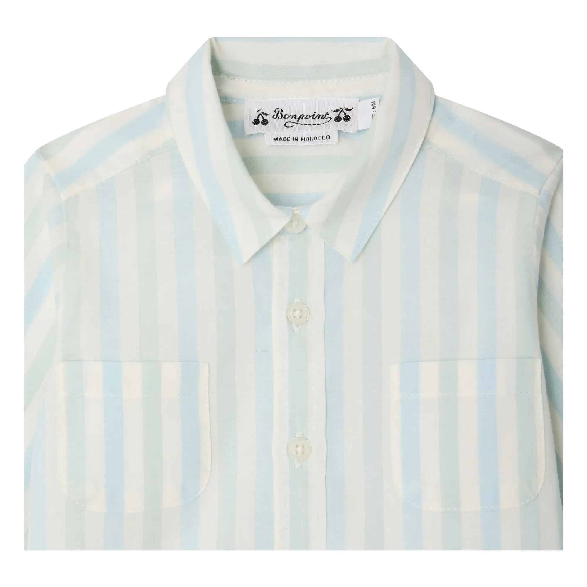 Bonpoint - Lawson Striped Organic Cotton Poplin Shirt | Turquoise
