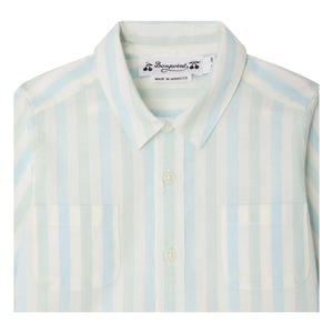 Bonpoint - Lawson Striped Organic Cotton Poplin Shirt | Turquoise
