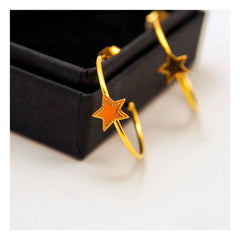 Adorabili - Gold Large Star Hoop Earrings | Gold