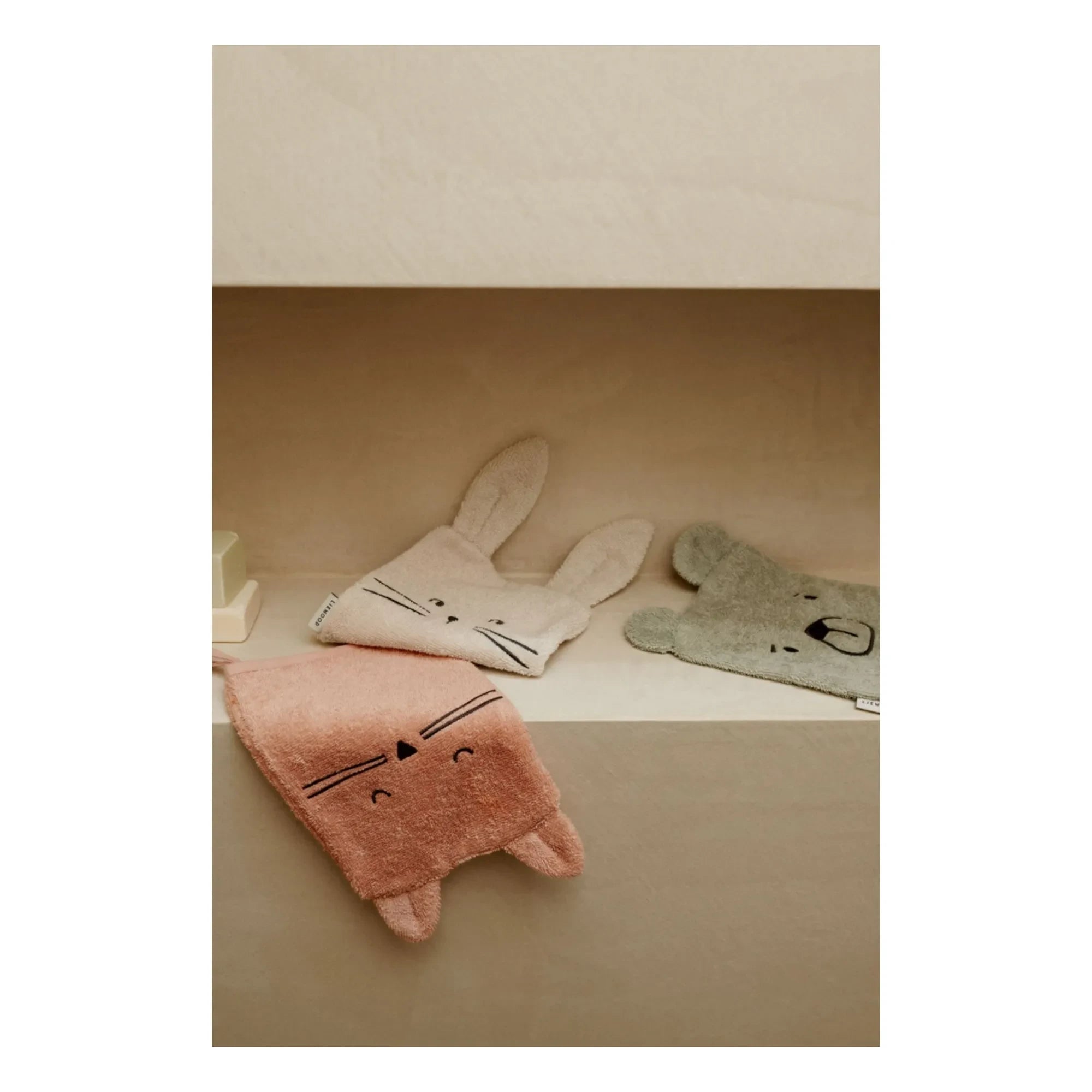 Liewood - Sylvester Organic Cotton Washcloths - 3-Pack | Dove Blue Mix