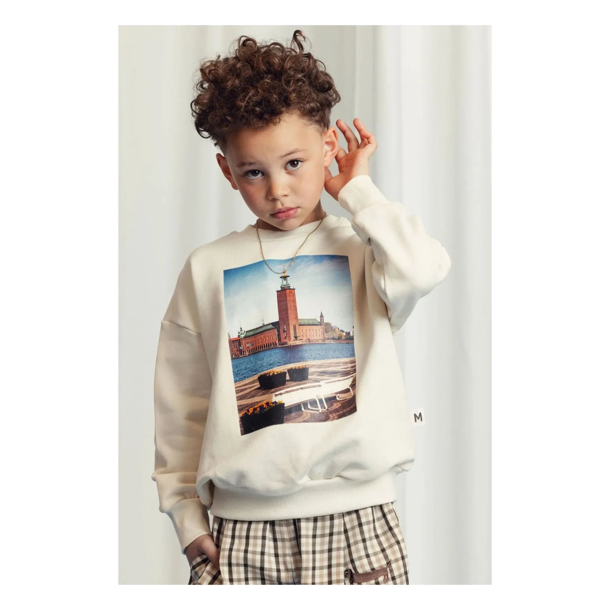 Mini Rodini - City Hall Organic Cotton Sweatshirt | Ecru