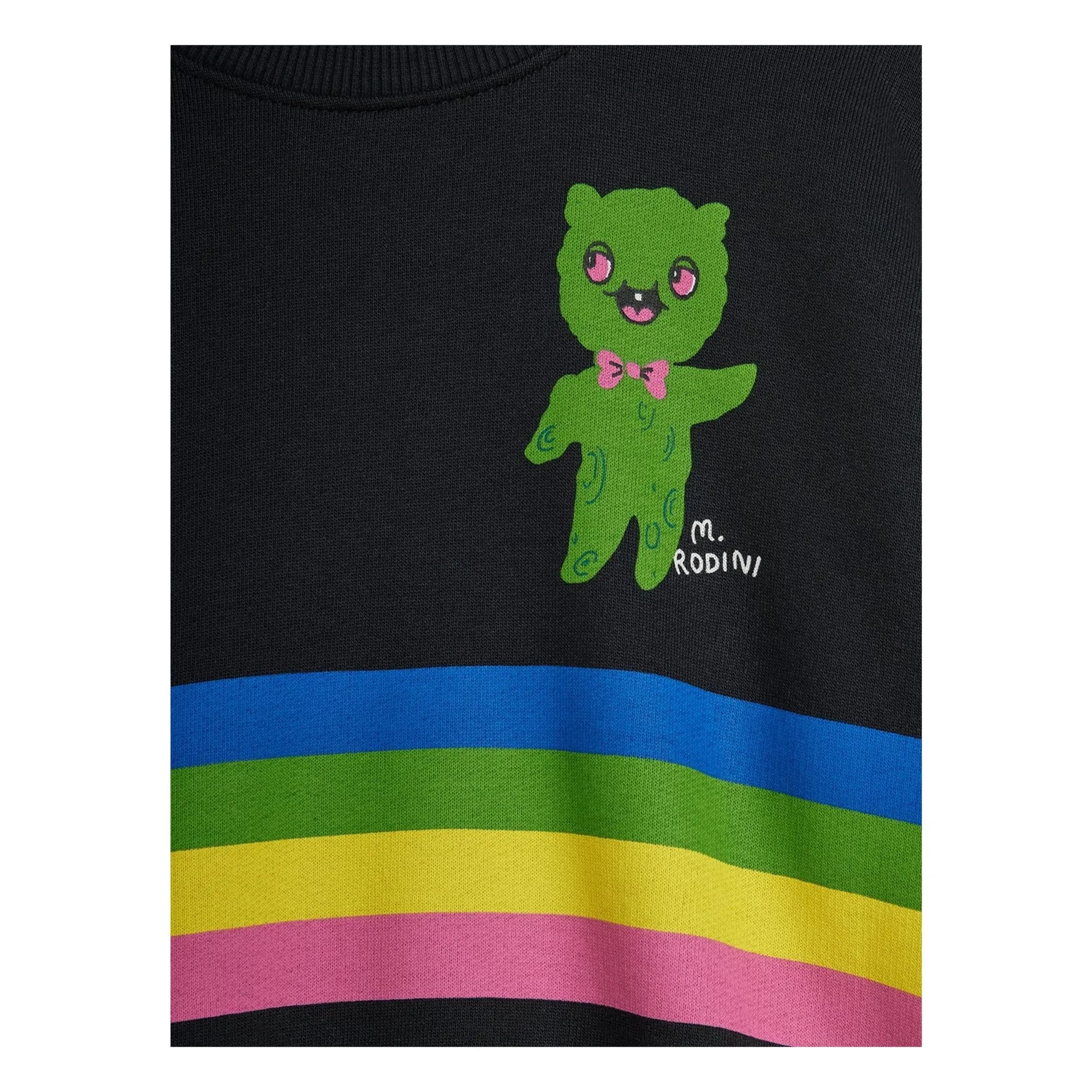 Mini Rodini - Alien Striped Organic Cotton Sweatshirt | Black