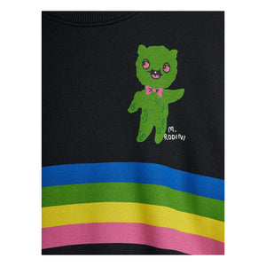 Mini Rodini - Alien Striped Organic Cotton Sweatshirt | Black