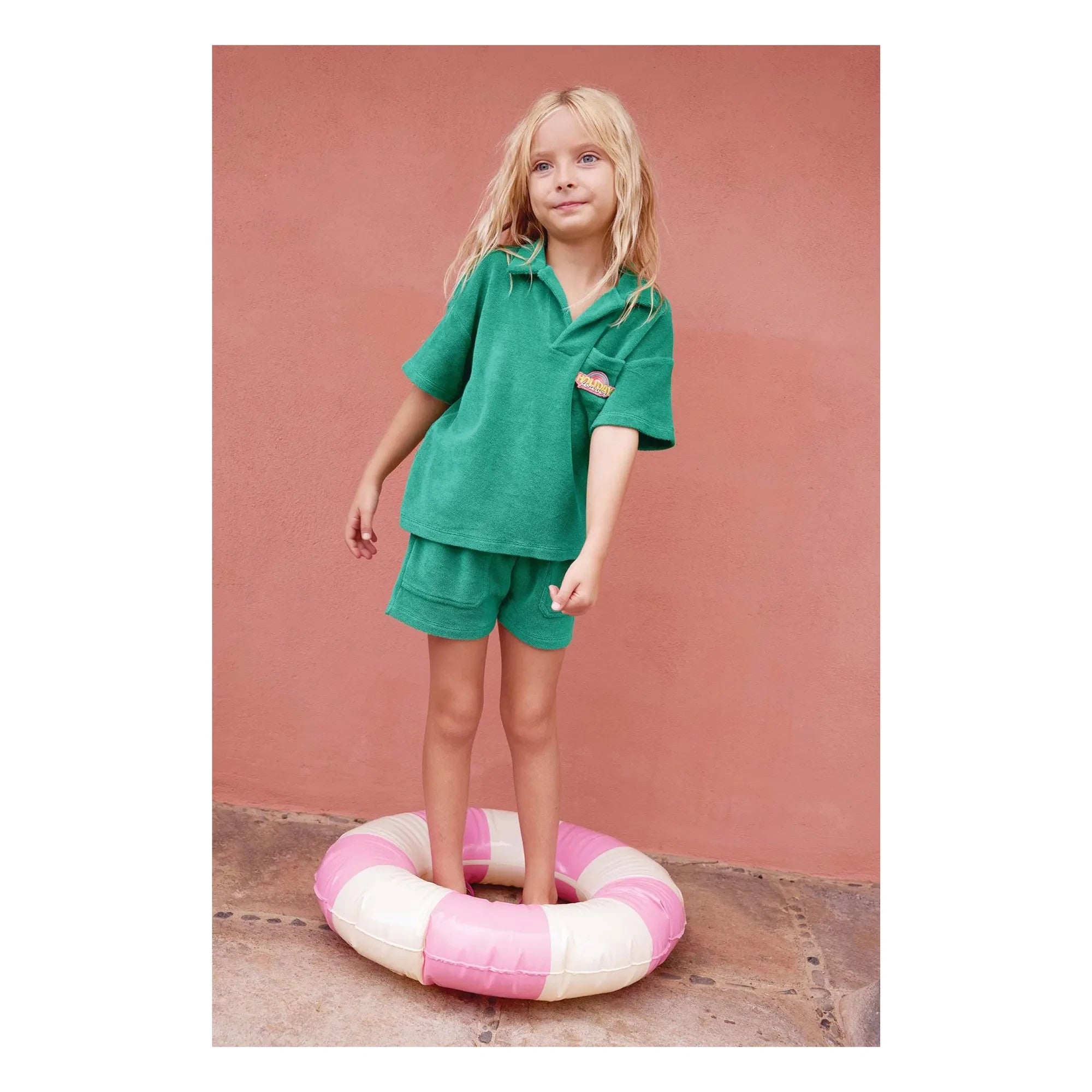 Bonton - Nono Handtuch-Shorts | Smaragdgrün