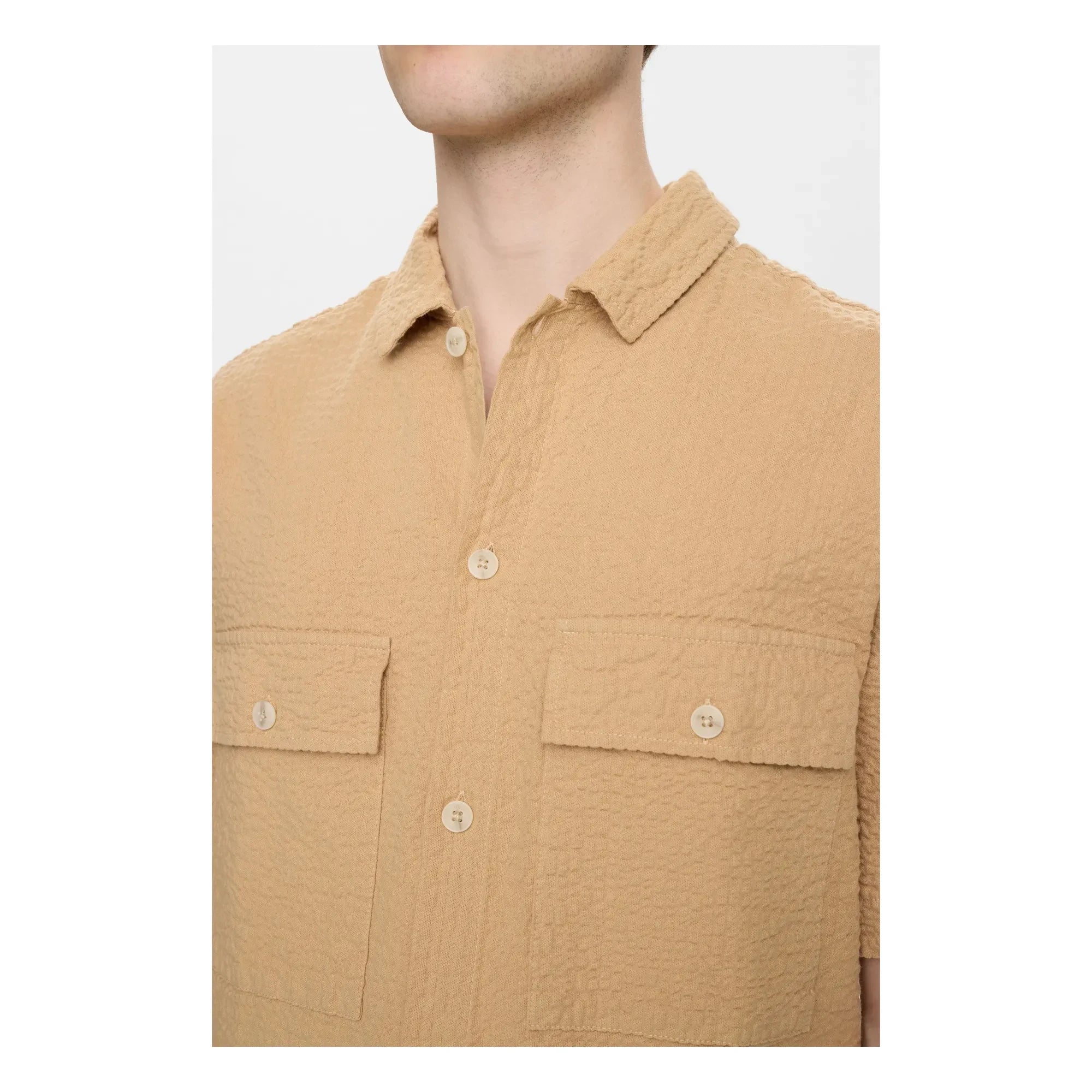 Anerkjendt - Akotto Seersucker Hemd | Beige