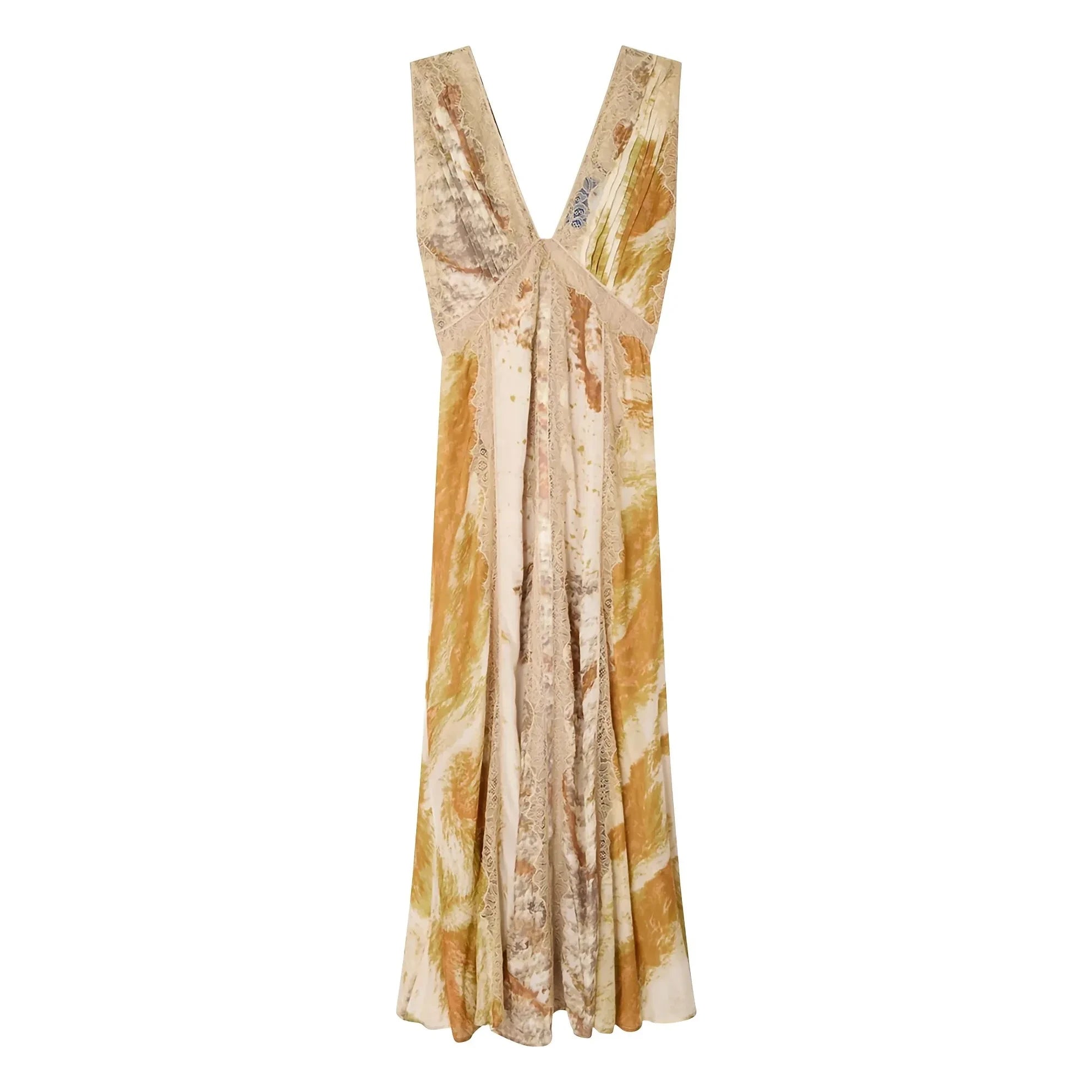 Mes Demoiselles - Samsam Silk Metallic Dress | Beige