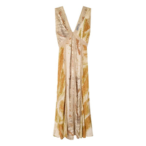 Mes Demoiselles - Samsam Silk Metallic Dress | Beige