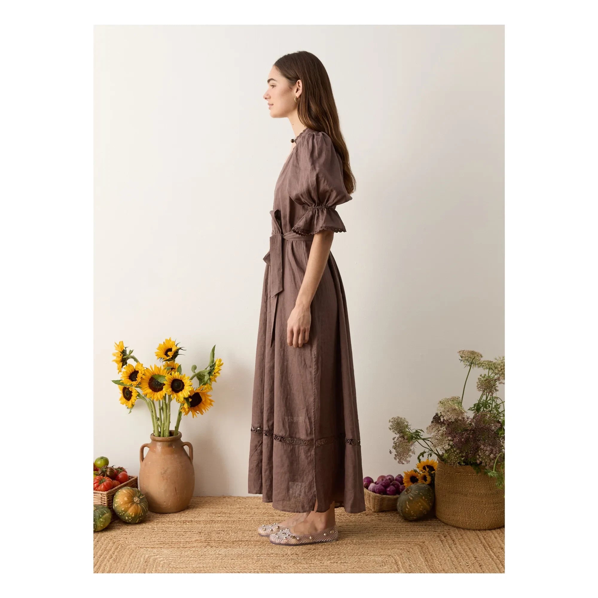 Boteh - Myra Linen Dress | Mocha