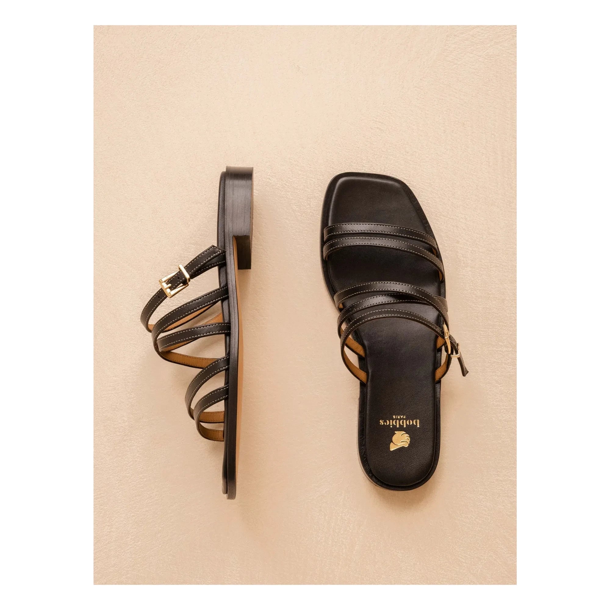 Bobbies - Isys Ledersandalen | Schwarz