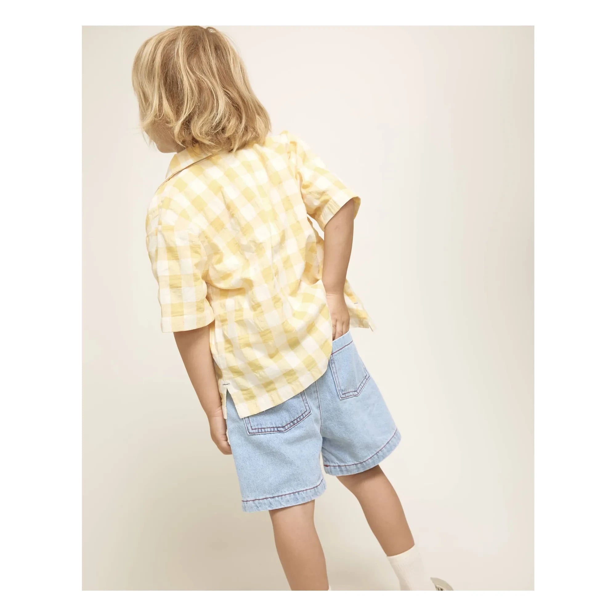 Búho - Bermuda-Shorts aus gewaschenem Denim | Hellblau