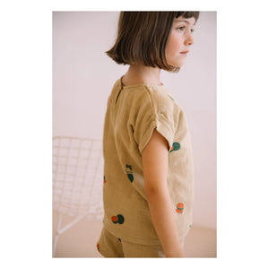 Studio Bohème - Praslin Watermelon Cotton Gauze T-Shirt | Sage