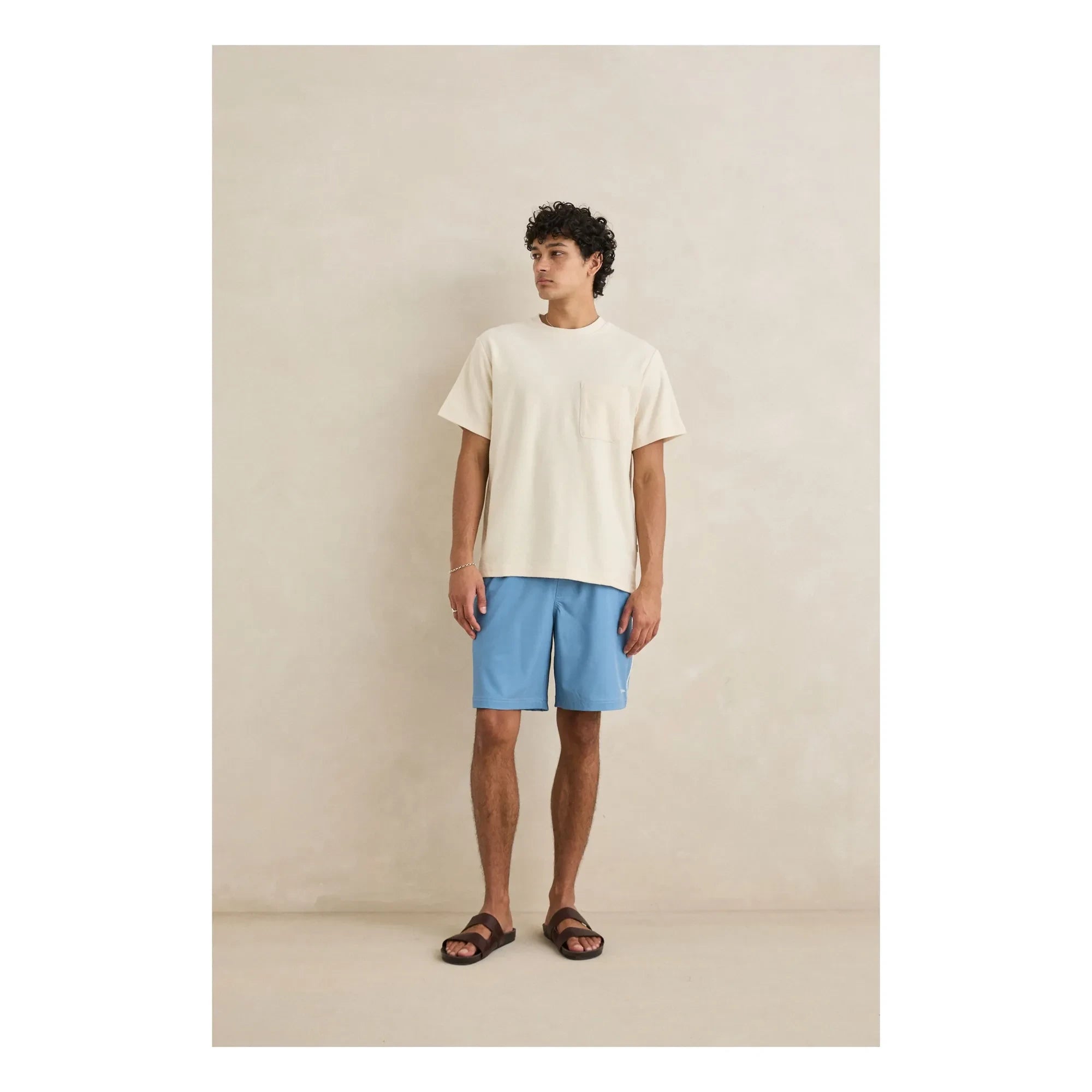 Rhythm – Terry-Vintage-T-Shirt | Cremefarben