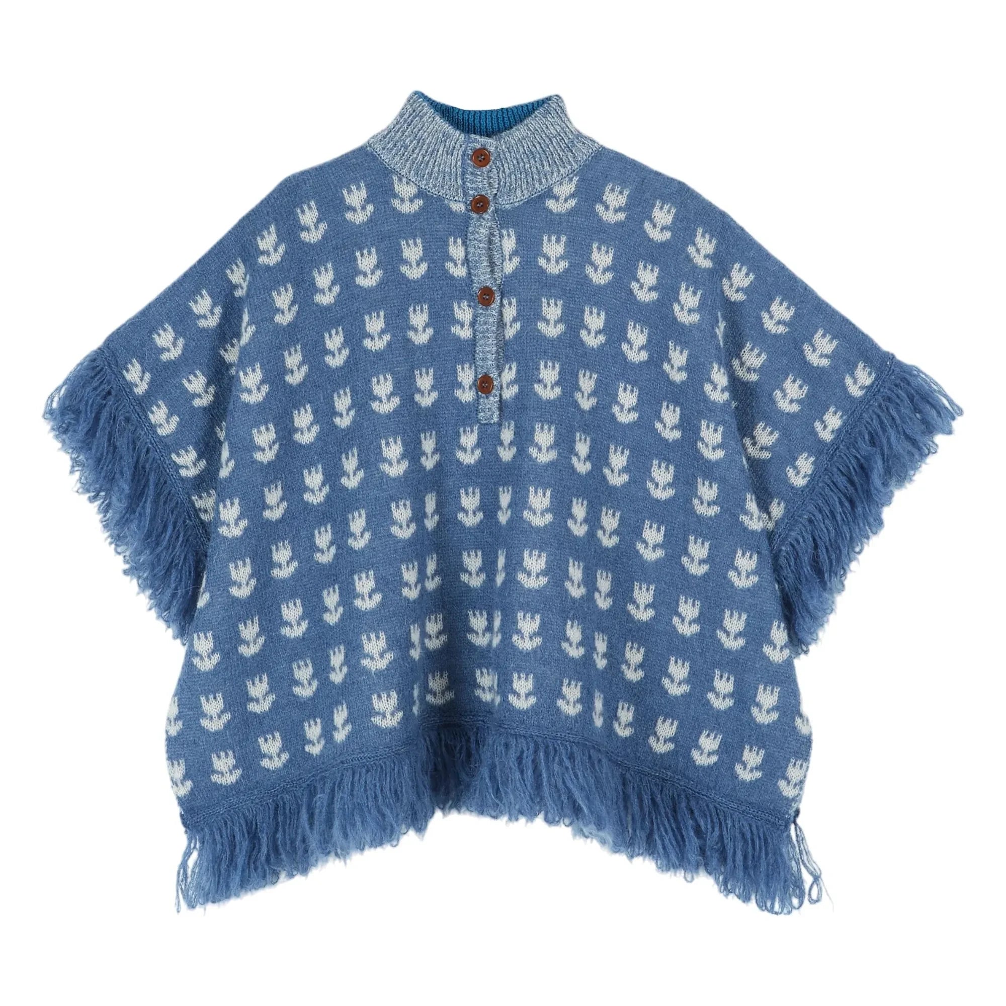 Emile et Ida - Tulip Wool Cape | Blue