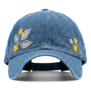 Hundred Pieces - Halo Çiçekli Şapka | Denim Mavi