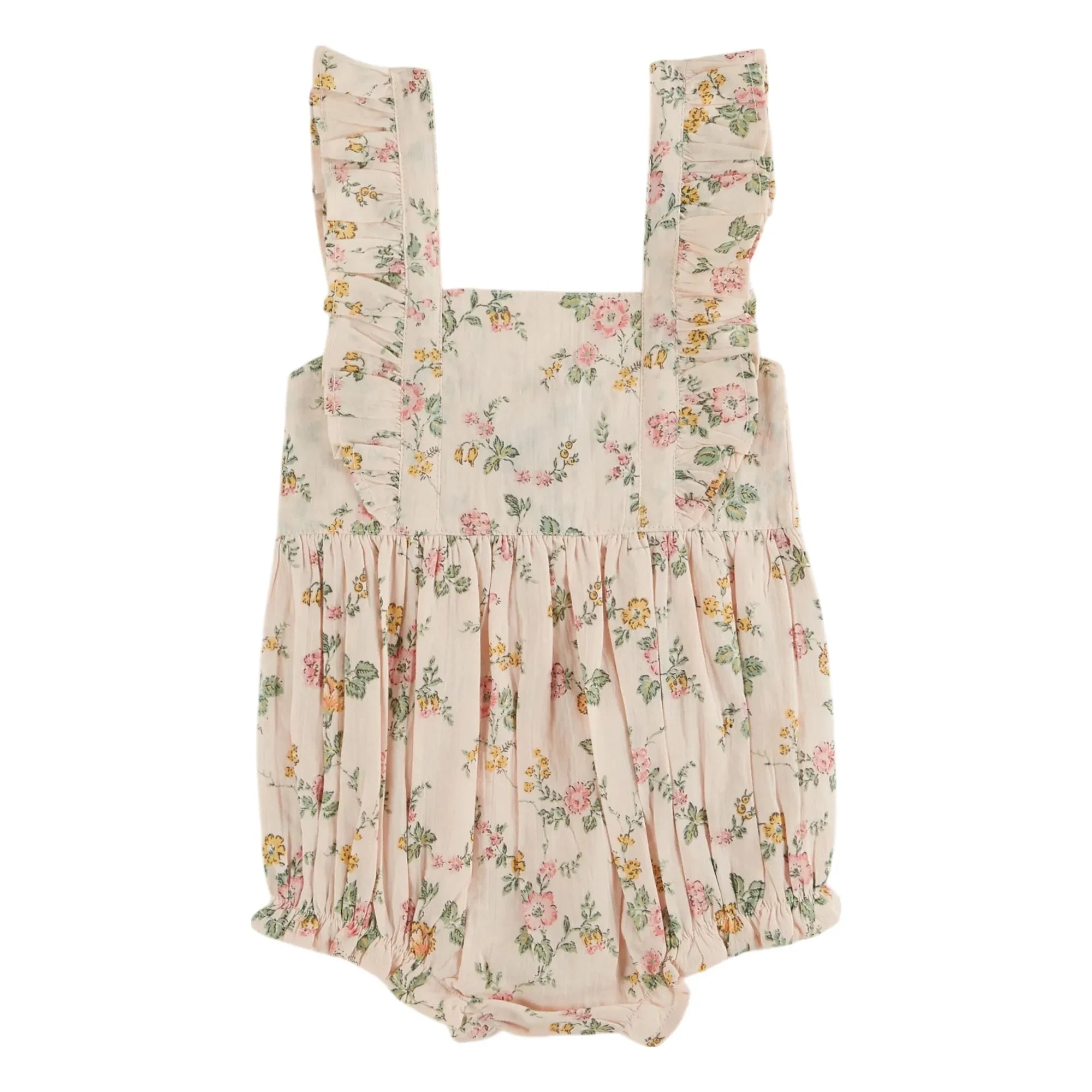 Emile et Ida - Overall aus Bio-Baumwolle mit Blumenmuster | Hellrosa