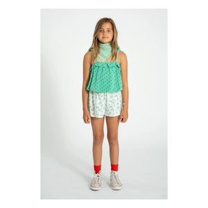 Piupiuchick - Organische Baumwollshorts mit Blumenmuster | Weiß
