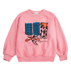 Bobo Choses - Friends organik pamuklu sweatshirt | Pembe